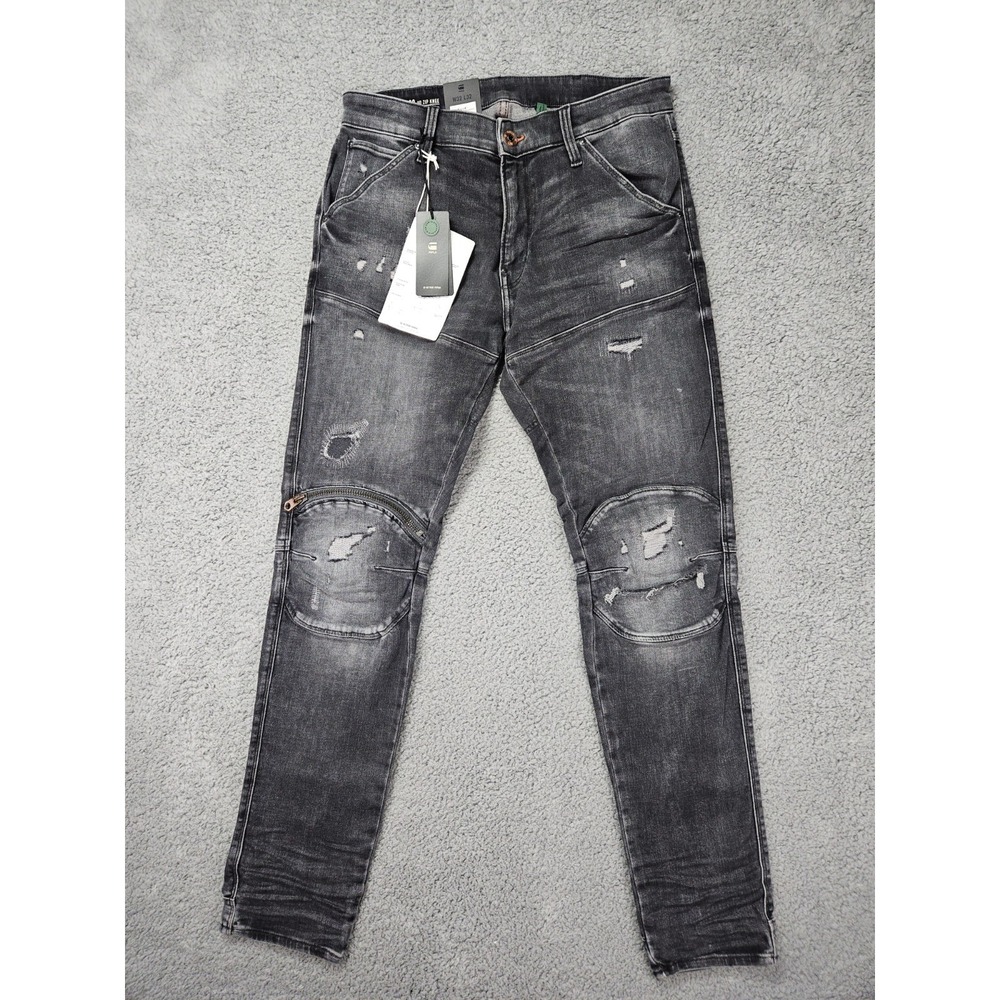 G-Star RAW 5620 3D Zip Knee Elwood Skinny Jeans Distressed NWT ACTUAL 30x31